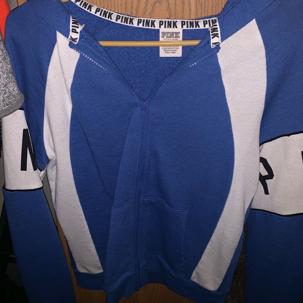 Victoria secret PINK zip up sweatshirt BLUE